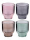 Plastona Candle Holder Glass 9x9x10cm 1pcs Various Colors