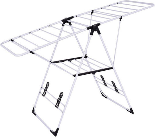Costway Stainless Steel Folding Floor Clothes Drying Rack 137x56cm