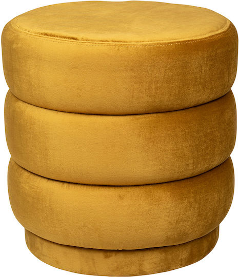 Hocker Für das Wohnzimmer Mit Stauraum Gepolstert mit Samt A-s Sinan Ochre 40x40x40cm