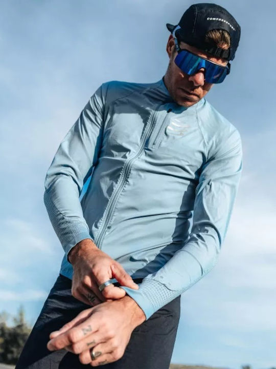 Compressport Αθλητικό Μπουφάν Γαλάζιο