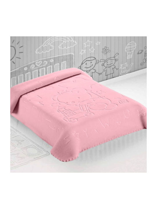 Belpla Κουβέρτα Ισπανίας Κούνιας Ροζ Pink 110x140εκ.