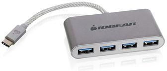 Iogear USB Хъб с 4 Порта USB 3.0 с USB-C Връзка Сребрист