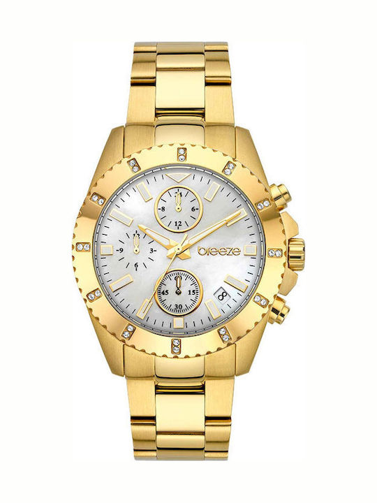 Breeze Women's Watch Chronograph with Gold Meta...