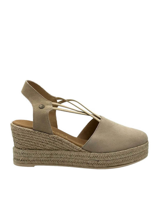 Ragazza Women's Leather Platform Espadrilles Beige