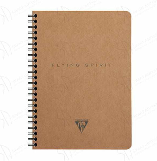 Clairefontaine Flying Spirit Σημειωματάριο Σπιράλ A5 120 Φύλλων Ριγέ Καφέ