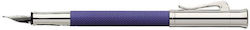 Graf Von Faber-Castell Fountain Pen Medium Blue With Blue Ink Graf Von Faber-Castell Fountain Pen Medium Blue With Blue Ink