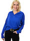 Potre Damen Bluse Langärmelig Blue Roulette