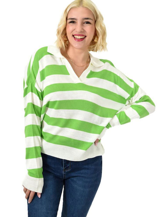 Potre Women's Blouse Long Sleeve Striped Lahani