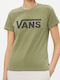 Vans Women's T-shirt with V Neckline Green