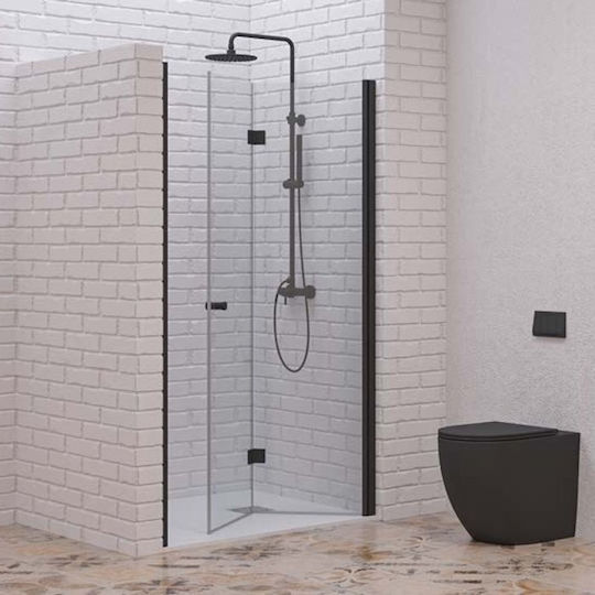 Karag S7 Porta Διαχωριστικό Ντουζιέρας με Πτυσσόμενη Πόρτα 60x200cm Clear Glass Nero