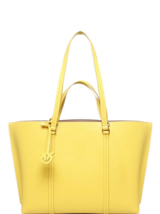 Pinko Carrie Set Leather Women's Bag Shopper Shoulder Yellow