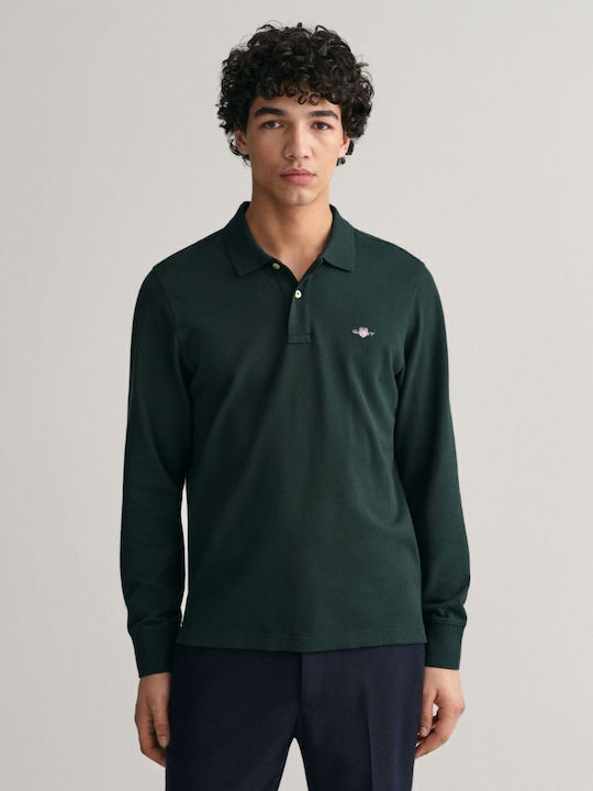 Gant Men's Long Sleeve Blouse Polo Green