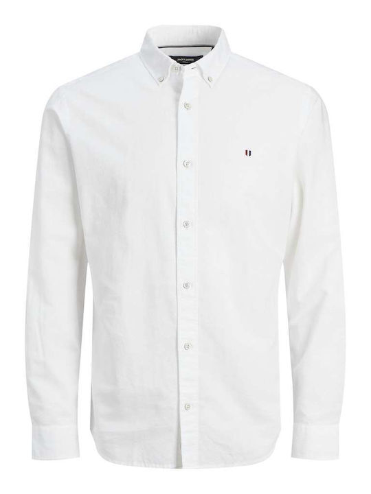 Jack & Jones Men's Shirt Long Sleeve White