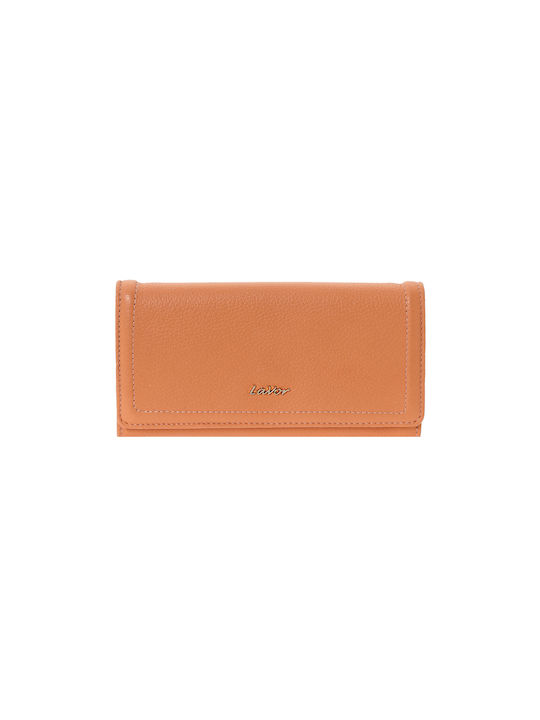 Lavor Large Leather Women's Wallet Cards with RFID Orange