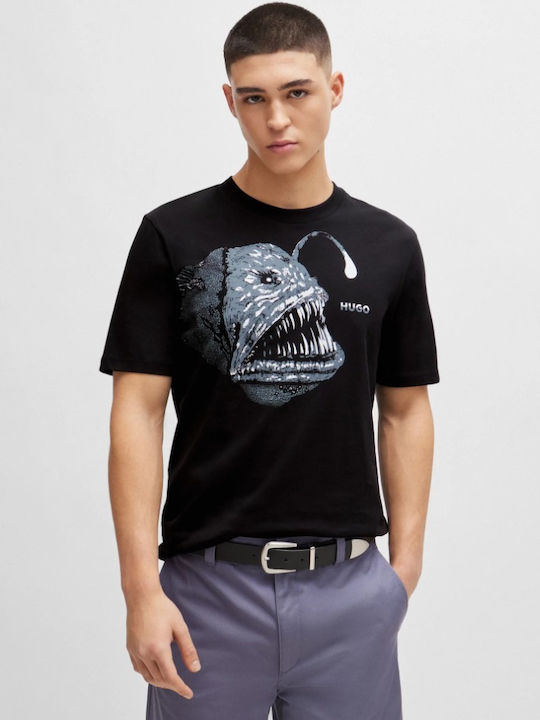 Hugo Boss Ανδρικό T-shirt Κοντομάνικο Μαύρο