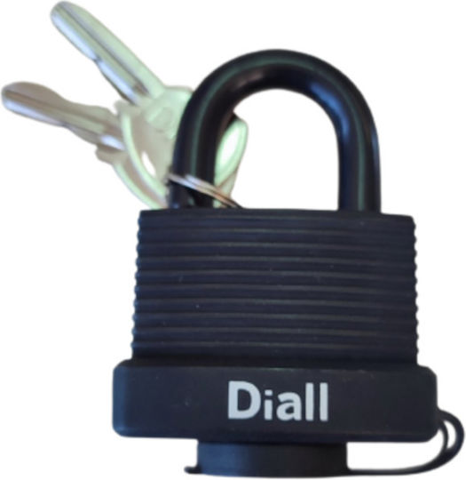 Dial Plastic Padlock Brass with Key 70mm Black 1pcs
