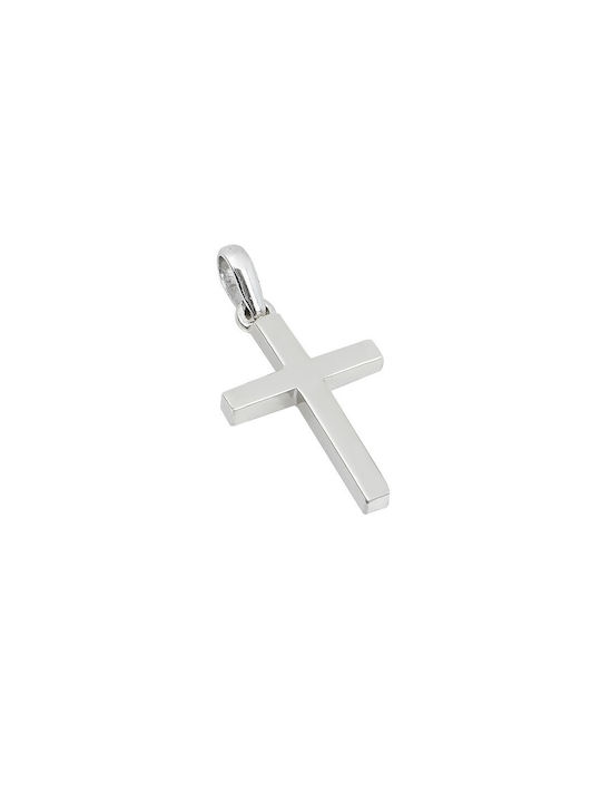 Men's White Gold Cross 14K