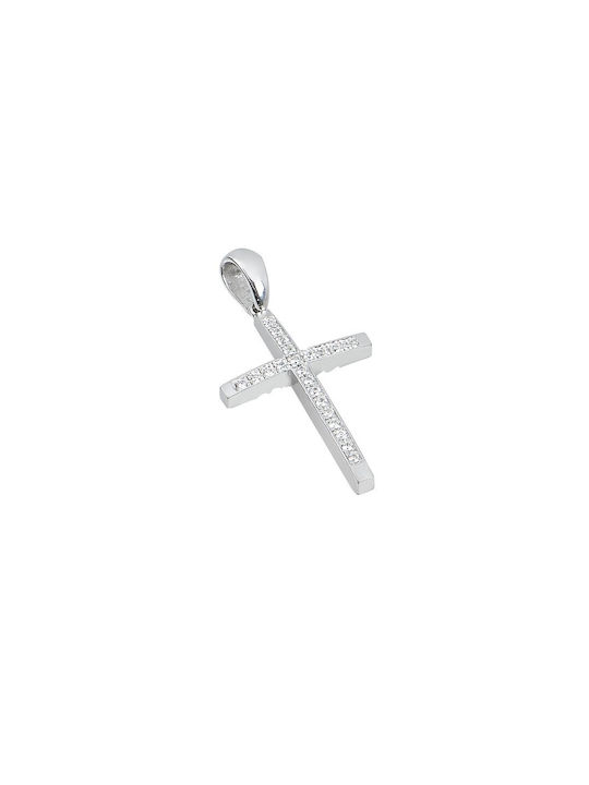 Damen Weißgold Kreuz 14K