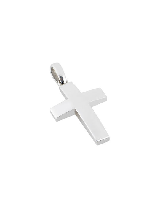 Men's White Gold Cross 14K