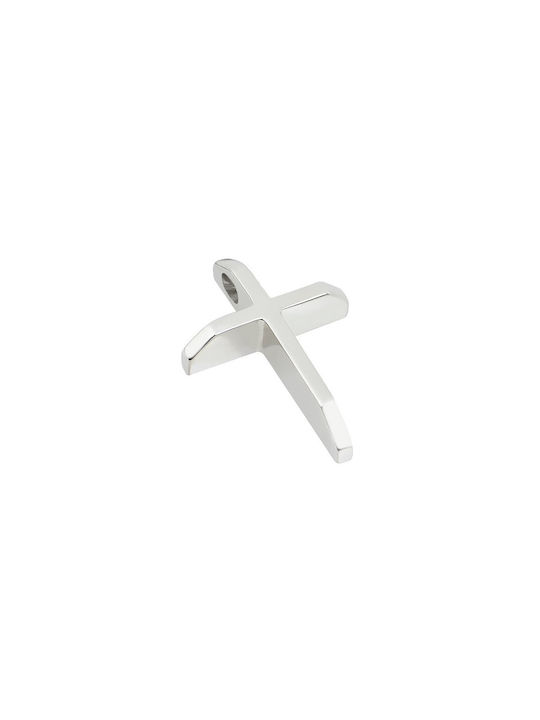 Men's White Gold Cross 14K