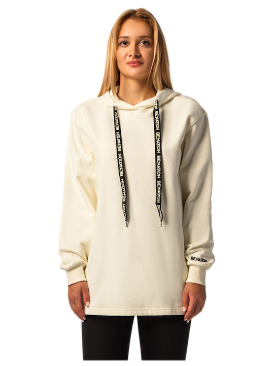 Be:Nation Women's Long Hooded Sweatshirt Beige