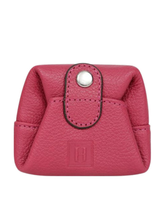 Small Leather Women's Wallet Coins Fuchsia