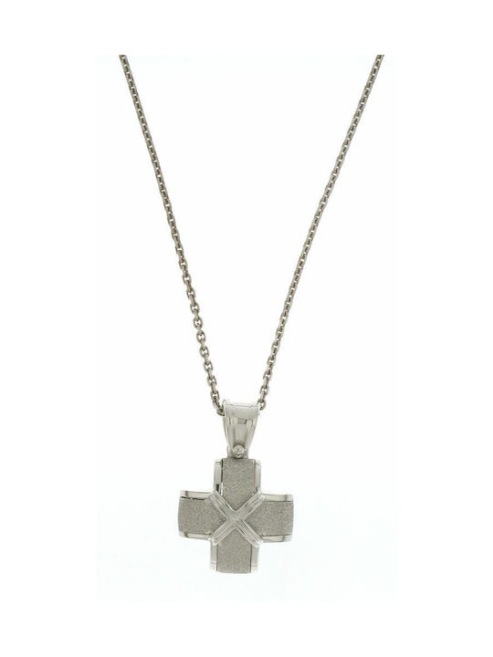 Q-Jewellery Women's White Gold Byzantine Cross 18K