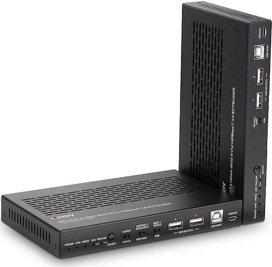 Lindy 38344 Comutator KVM și de Date cu Audio RS-232 USB 2.0 HDMI HDBaseT
