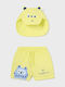 Mayoral Play Kids Swimwear Swim Shorts with Hat Lime