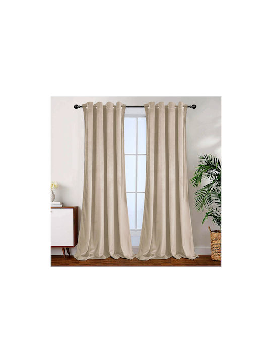 Chios Hellas Perdea Cu Capse Bej 140x260cm