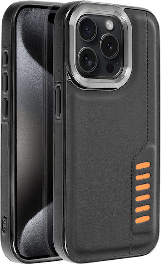Milano Nets Back Cover Tempered Glass Μαύρο (iPhone 15 Pro)