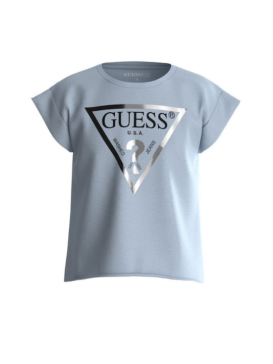 Guess Kids' Blouse Short Sleeve Light Blue