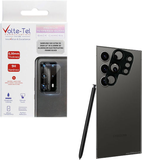 Volte-Tel Glass Cover Προστασία Κάμερας Tempered Glass Μαύρο για το Galaxy S24 Ultra