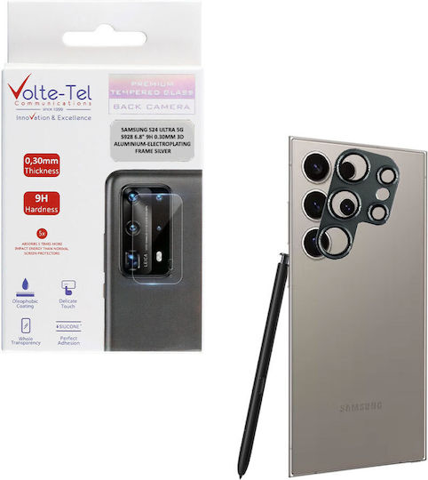 Volte-Tel Glass Cover Προστασία Κάμερας Tempered Glass Ασημί για το Galaxy S24 Ultra