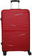 Dream House Large Travel Suitcase Hard Red with 4 Wheels Height 75cm.