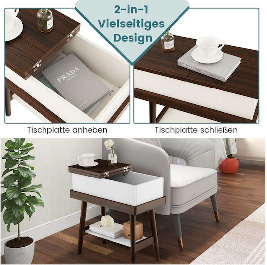 HomCom Wooden Side Table