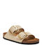 Arizona Big Buckle Leather Women's Flat Sandals in Brown Color Narrow Fit