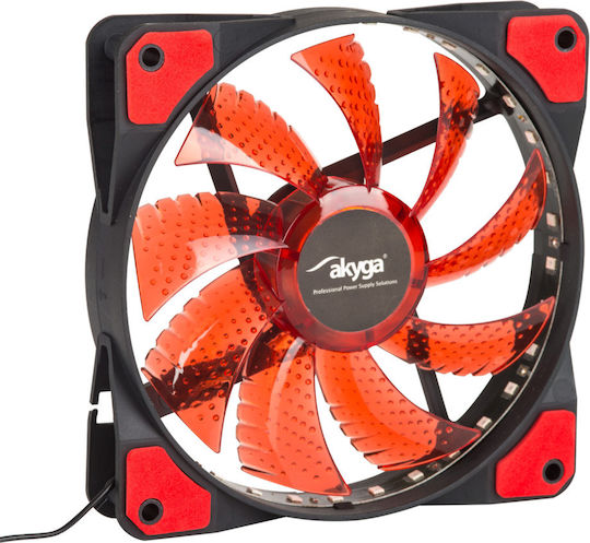 Akyga AW-12E-BR Case Fan 120mm with Red Lighting and Connection 3-Pin / 4-Pin Molex 1pcs Blue