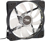 Akyga AW-12D-LED Case Fan 120mm with White Lighting and Connection 3-Pin / 4-Pin Molex 1pcs White