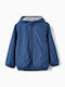 Kinder Freizeitjacke Winddicht mit Kapuze Blue Grey