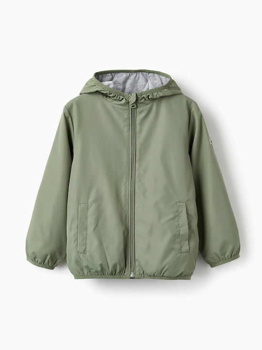 Zippy Παιδικό Casual Μπουφάν Green Grey