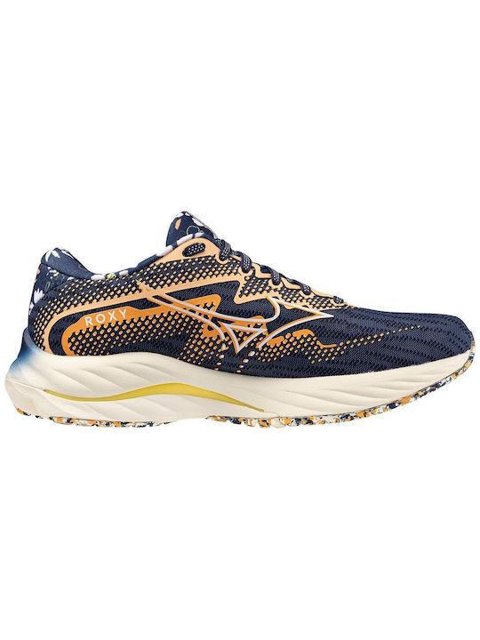 Mizuno Wave Rider 27 Roxy Femei Pantofi sport Alergare Naval Academy / White / Peach Fuzz