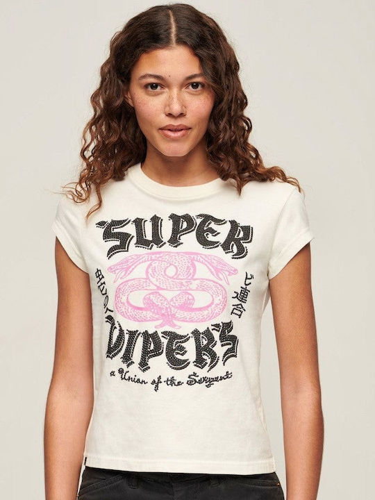Superdry D1 Ovin Embellished Women's T-shirt White