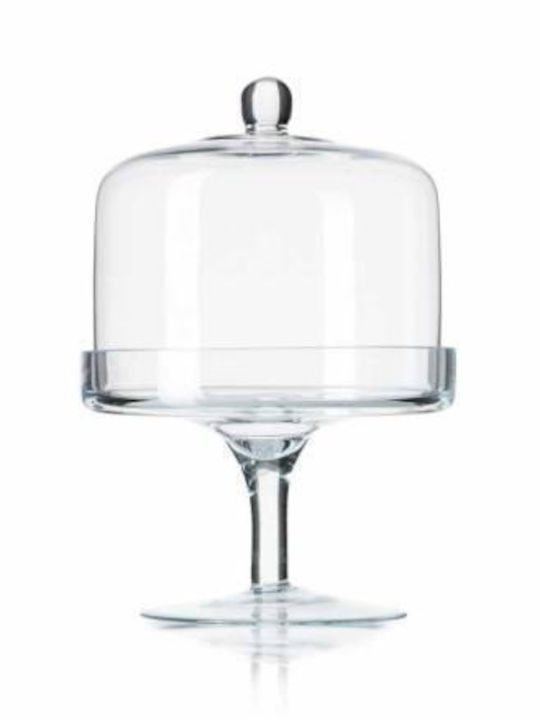 Homestyle Kuchenständer Glas mit Deckel & Fuß Transparent 19.5x30cm