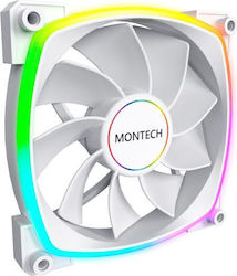 Montech RX140 Reverse Blade Gehäuselüfter (1600rpm / 90,5cfm) mit ARGB Beleuchtung und Verbindung 4-Pin PWM Weiß