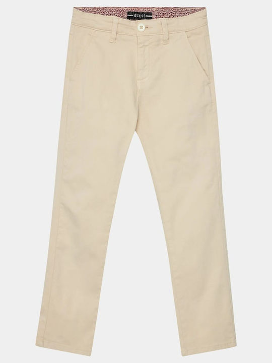 Guess Pantaloni chino copii din material textil BEZ