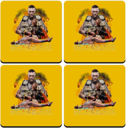 Koupakoupa Conor Mcgregor Notorious Сувенир Дърво Жълт 4бр