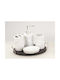 Cryspo Trio Porcelain Bathroom Accessory Set White 4pcs