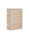 Killian Wooden & Metallic Chest of Drawer with 4 Drawers Sonoma 80x40x80cm