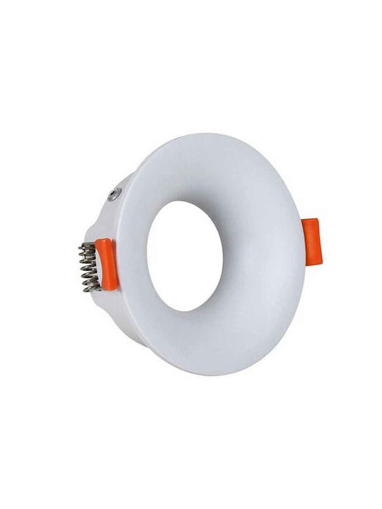 Adeleq Round Metallic Recessed Spot with Socket GU10 White 8.5x8.5cm. 1pcs